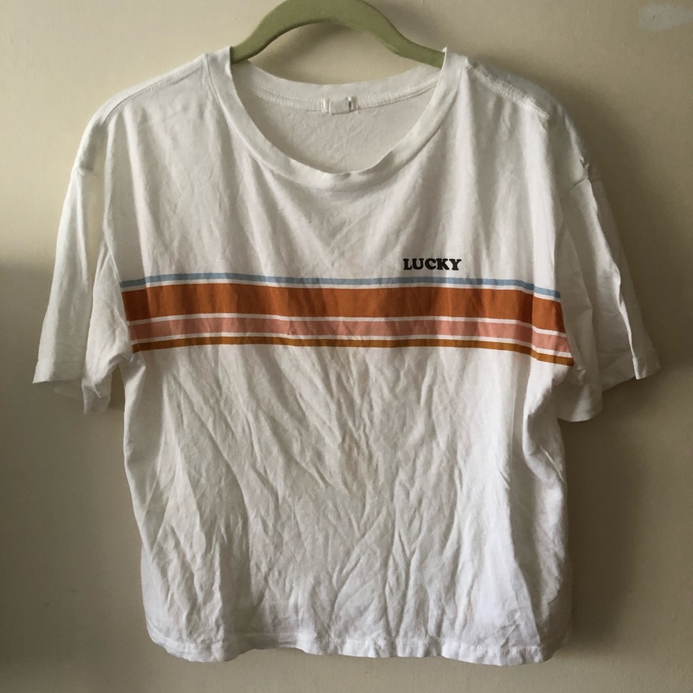 Lucky crop soft knit tee